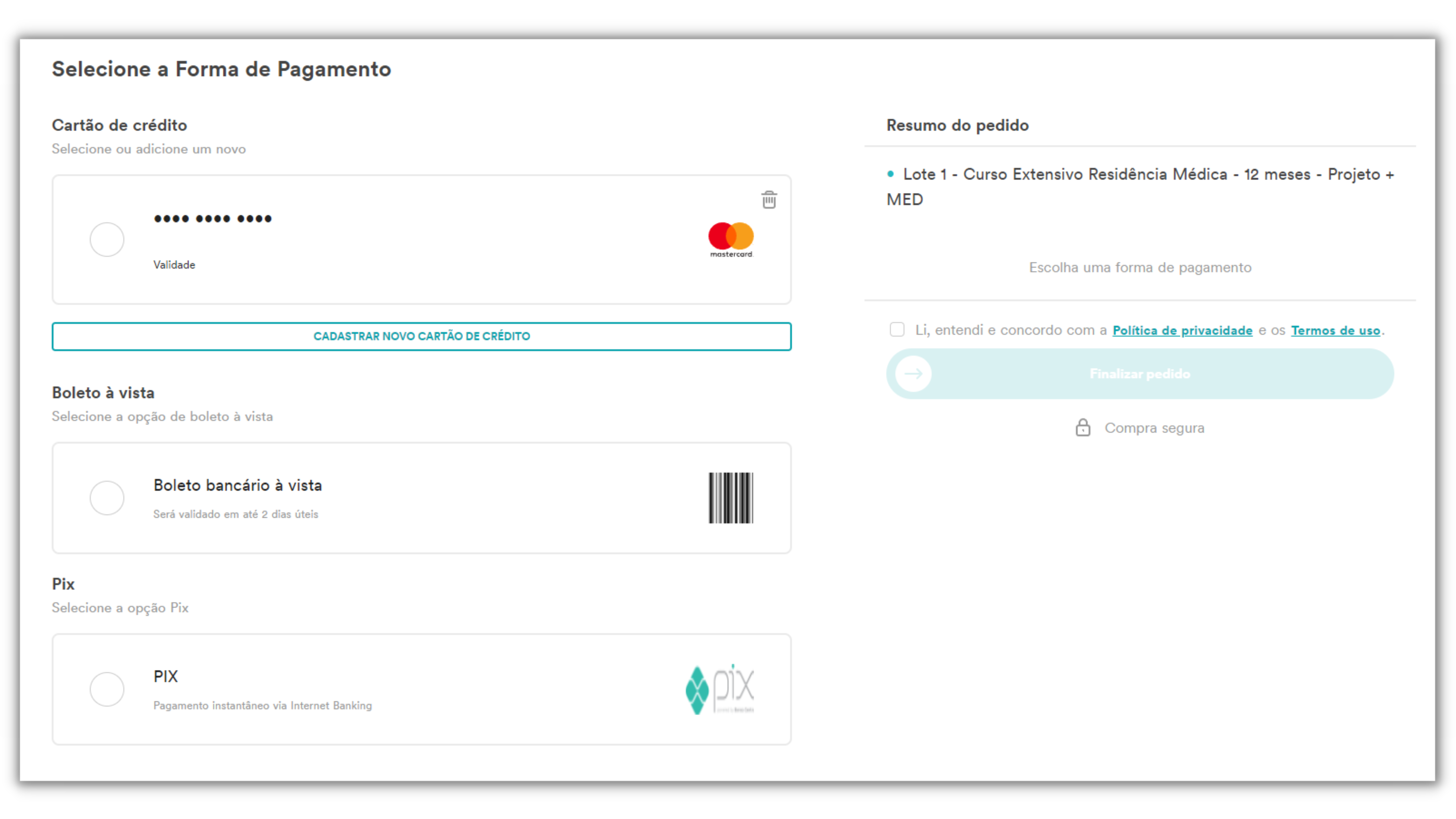 Passo 3 - Aplicar cupom e finalizar pagamento