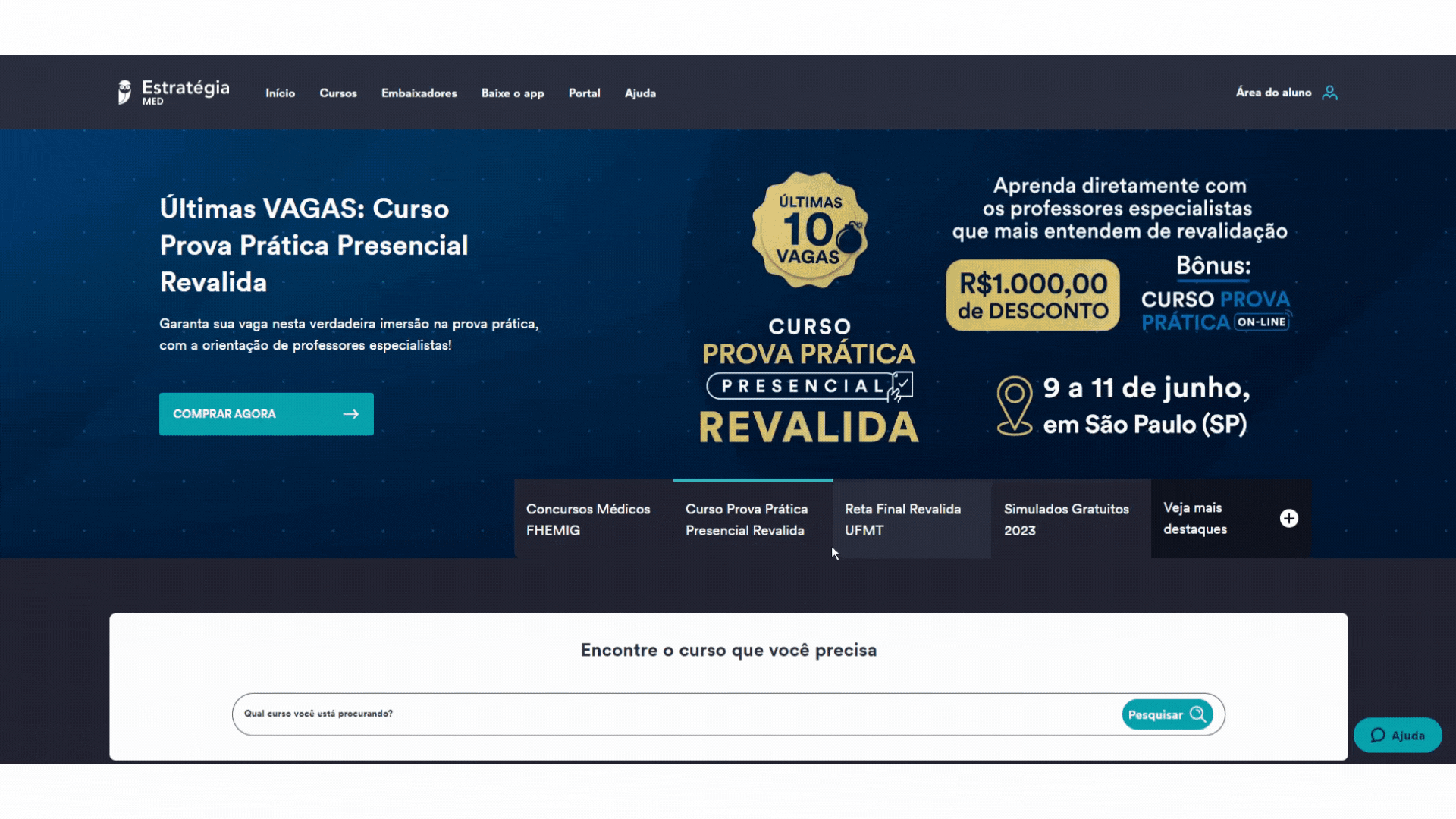 Passo 1 - Acessar cursos